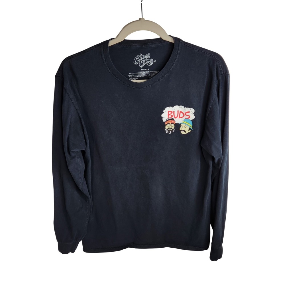 Cheech and Chong Buds Black‎ Long Sleeve T-Shirt Men's Size Medium